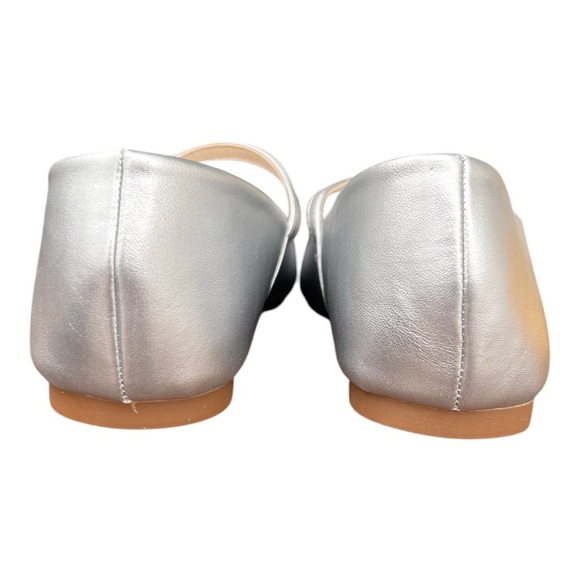 Silver Ballet Mary Jane Flats Adjustable Strap Square Toe Comfortable - Picture 7 of 10